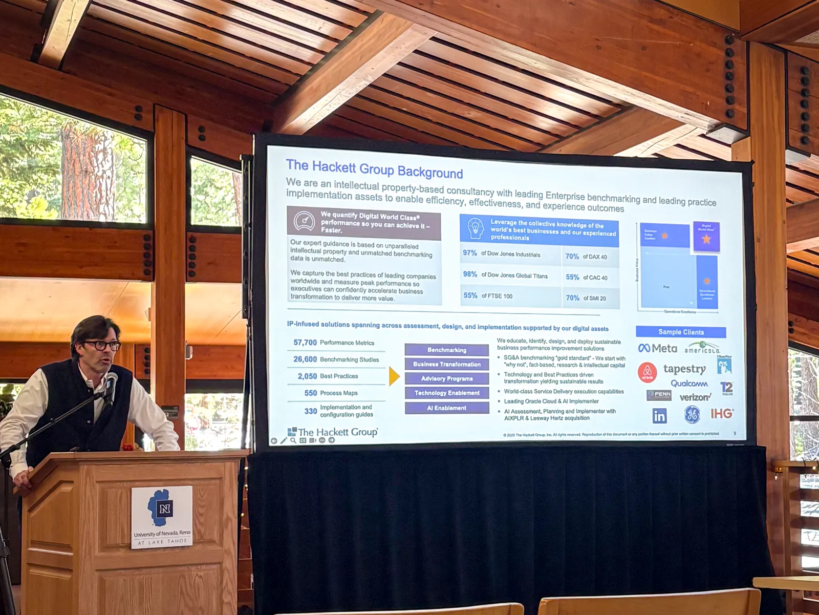 Hackett executives at the University of Nevada, Reno (Lake Tahoe) roundtable